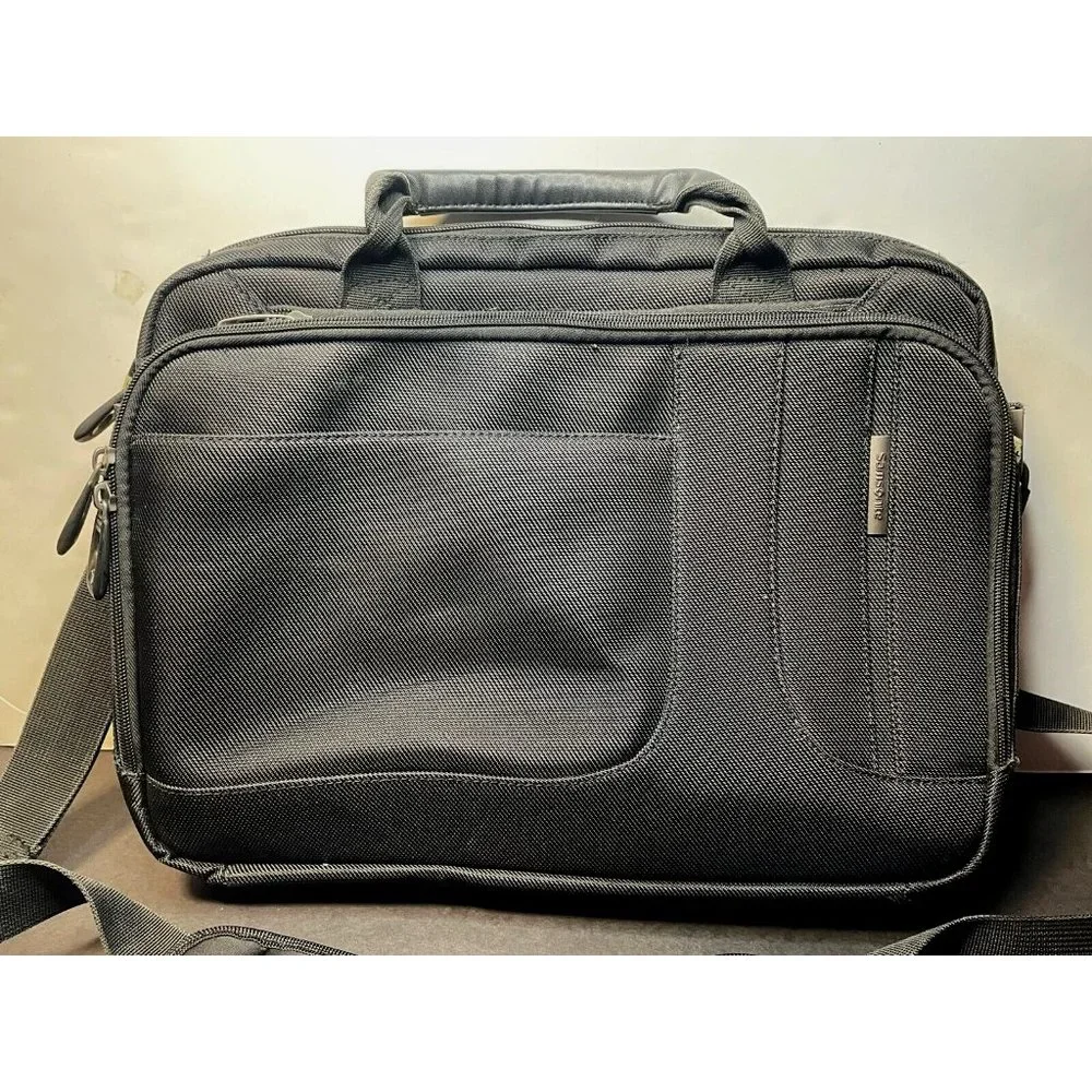 Samsonite padded laptop bag briefcase messenger shoulder strap black 16